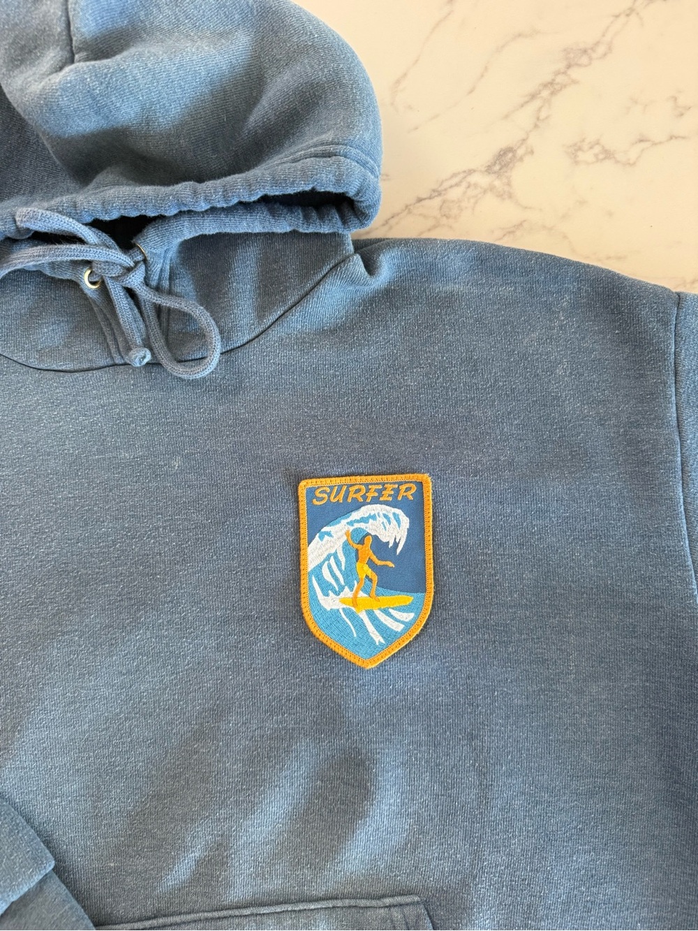 Aviator Nation Surfer Wave Patch Pullover Relaxed Hoodie - Faded Water - Size Sm - Picture 8 of 13